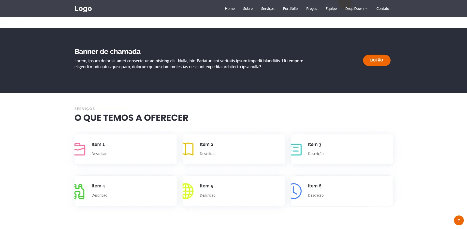 Template de uma empresa de Tecnologia